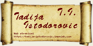 Tadija Istodorović vizit kartica